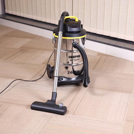 Geepas GVC19011 2300W 2-in-1 Wet & Dry Vacuum Cleaner - 23L Steel Drum Tank with Powerful Copper Motor With Dust Full Indicator