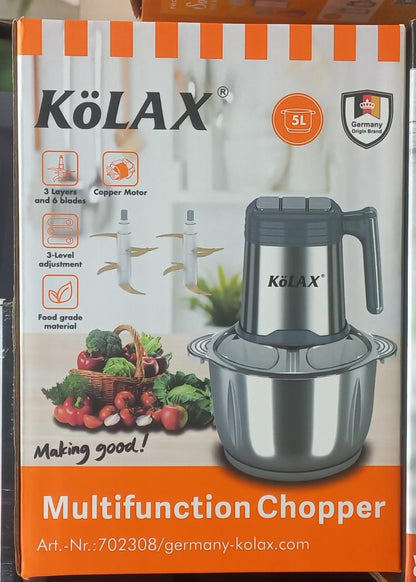 Original Kolax Multifunction Food Chopper 5L 1000W 6 Blades