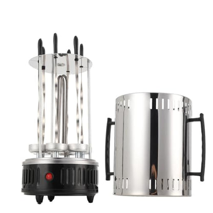 Electric Stainless Steel 6 Pole Smokeless Detachable Automatic Rotary Vertical BBQ Grill