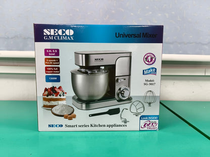 Seco 6 Liter Stand Mixer 1300W SG-3017 | Dough Maker | Kneading Machine
