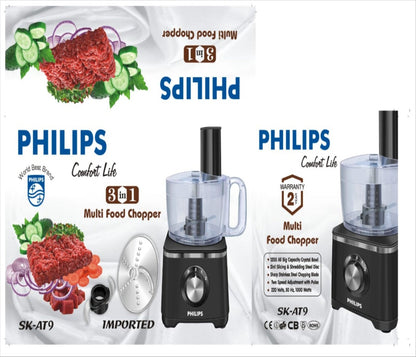 Philips 3 in 1 Multi Food Chopper For Meat & Vegetable Cutting 1000W SK-AT9