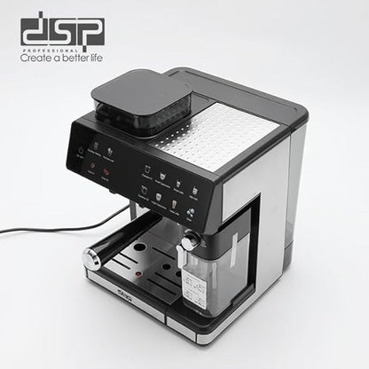 DSP KA3146 3-in-1 Espresso Coffee Machine | 20 Bar Pressure | Built-in Grinder, Milk Frother, 500ML Milk Tank | Touchscreen Control