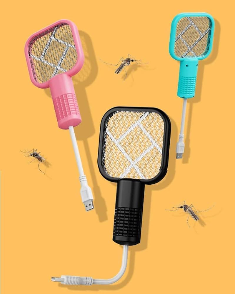 Imported Mini USB Electric Mosquito Swatter with UV Light – Rechargeable Fly Bug Zapper for Home, Office, and Outdoor