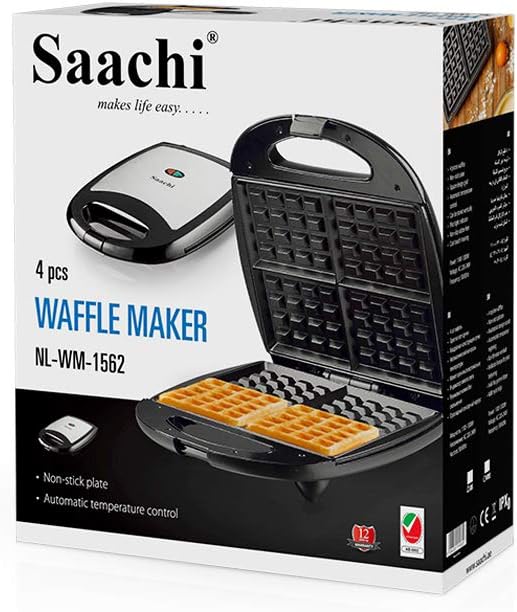 Saachi Square Waffle Maker, Black, NL-WM-1562