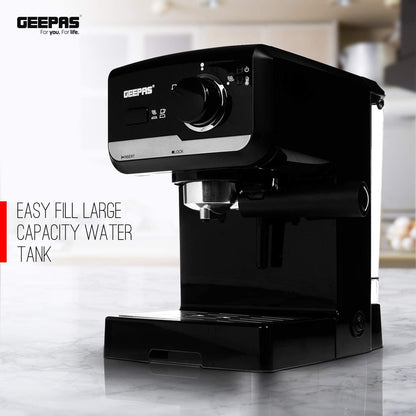 Geepas GCM 6108 Automatic Espresso Coffee Machine Cappuccino and Cafe Latte Maker