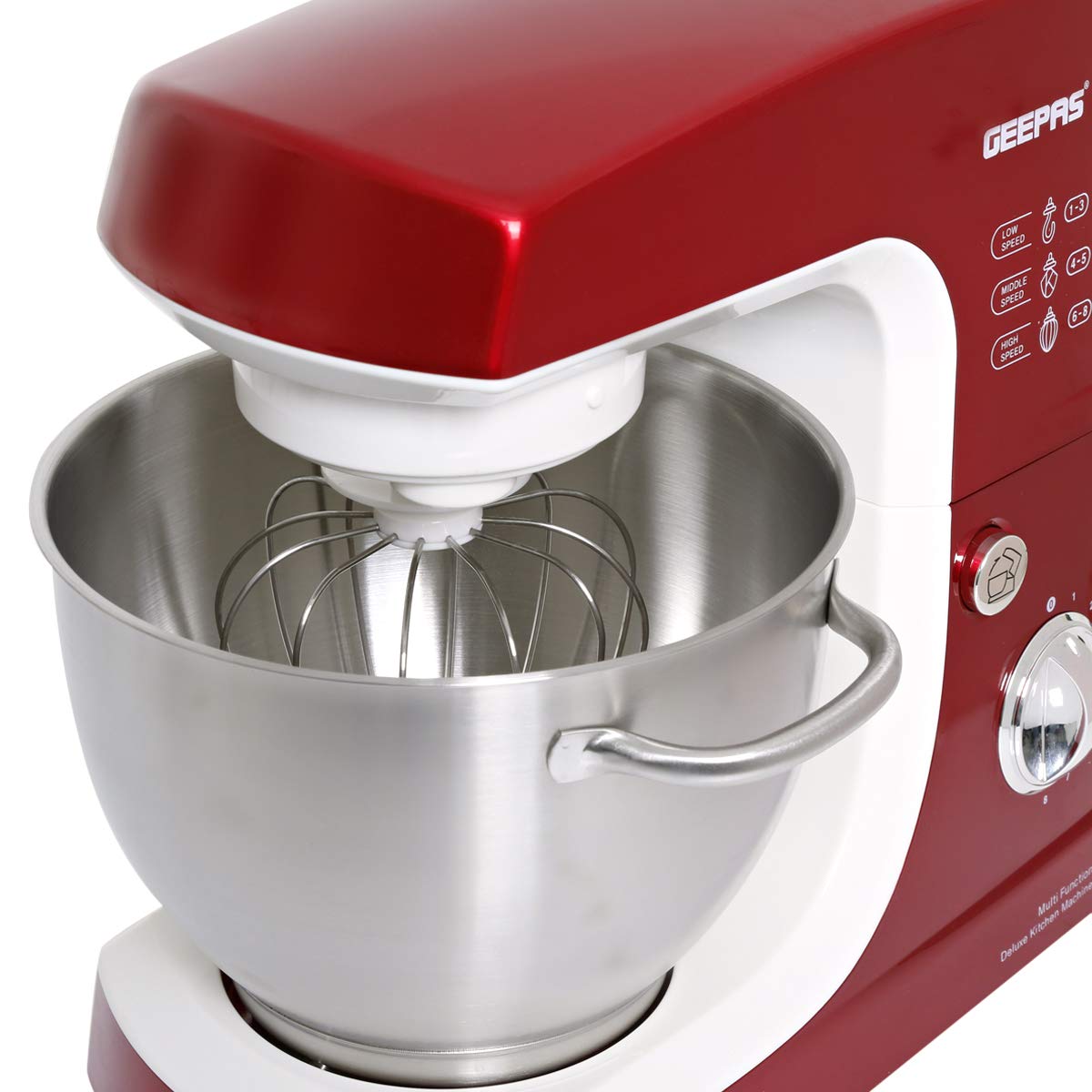 Geepas Kitchen Machine Stand Mixer Dough Maker - GSM5442, Red