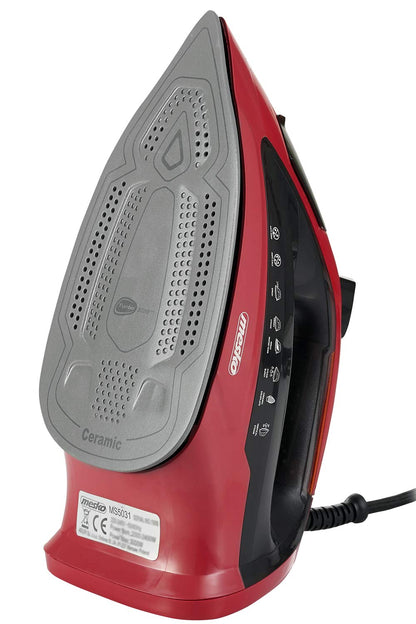 Geepas GSI24026 Ceramic Steam Iron Wet & Dry 350 ml 3100W  Red /Black