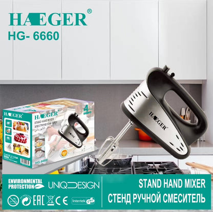 HAEGER HG-6660 Stand Hand Mixer Power 400W. 5 speeds Beater