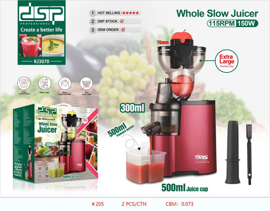 DSP KJ3070  Whole Slow Juicer 1500W