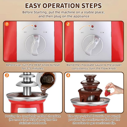 Imported Mini Chocolate Fountain, Chocolate Fondue Fountain, Warmer Machine for Milk Chocolate