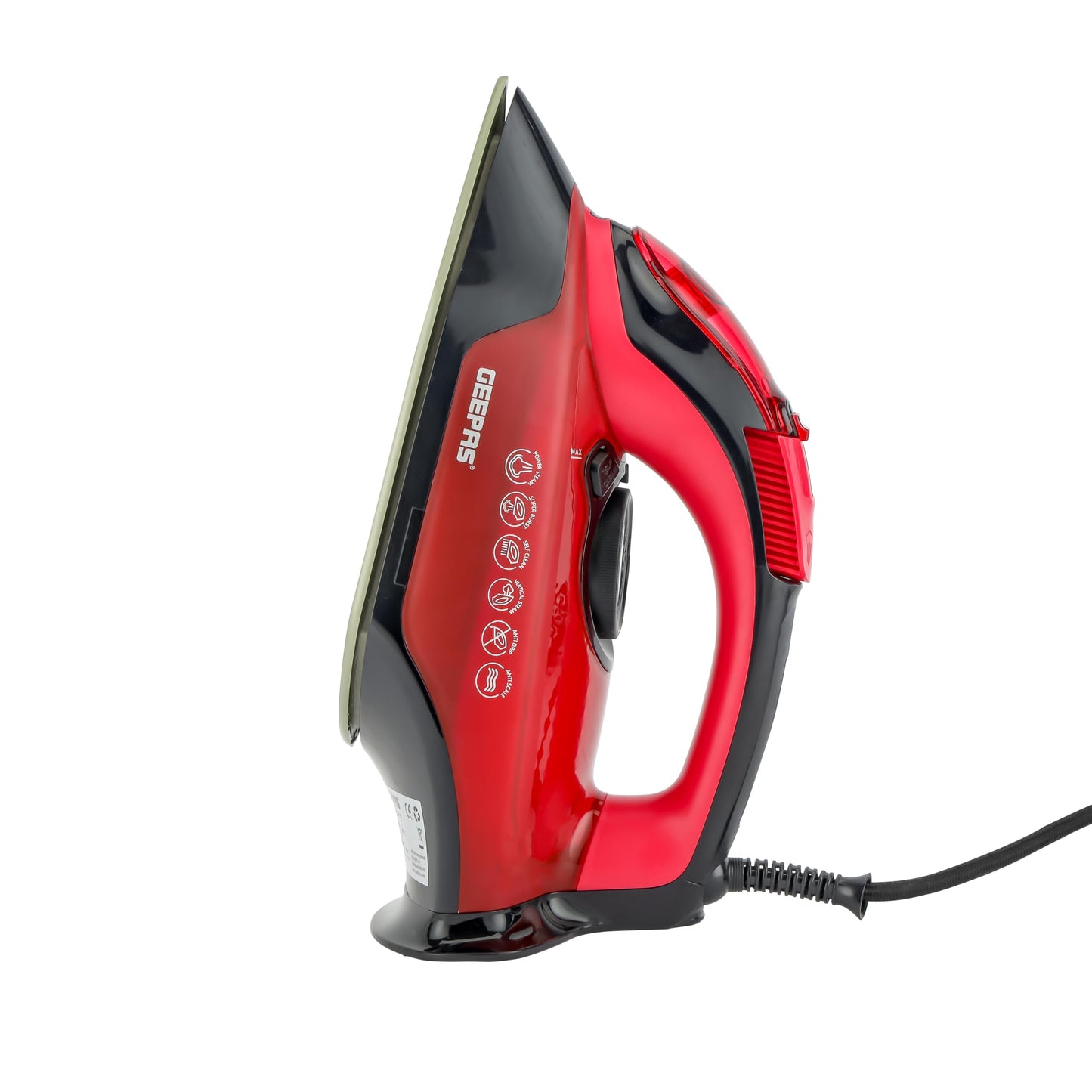 Geepas GSI24026 Ceramic Steam Iron Wet & Dry 350 ml 3100W  Red /Black