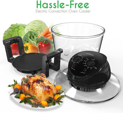 Imported Convection Countertop Toaster Oven - Healthy Kitchen Glass Air Fryer Roaster Oven, Bake, Grill, Steam Broil, French Fries & Roast 20L Capacity