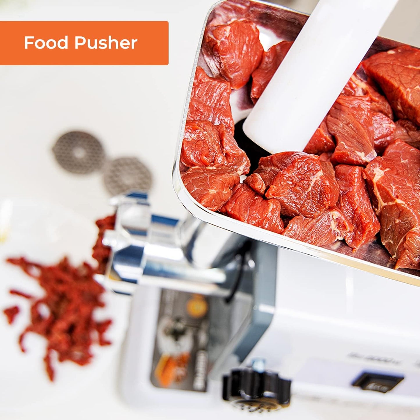 Geepas 2000W Electric Meat Grinder - Reverse Function Aluminum Gearbox Metal Gears, 2 Years Warranty GMG767