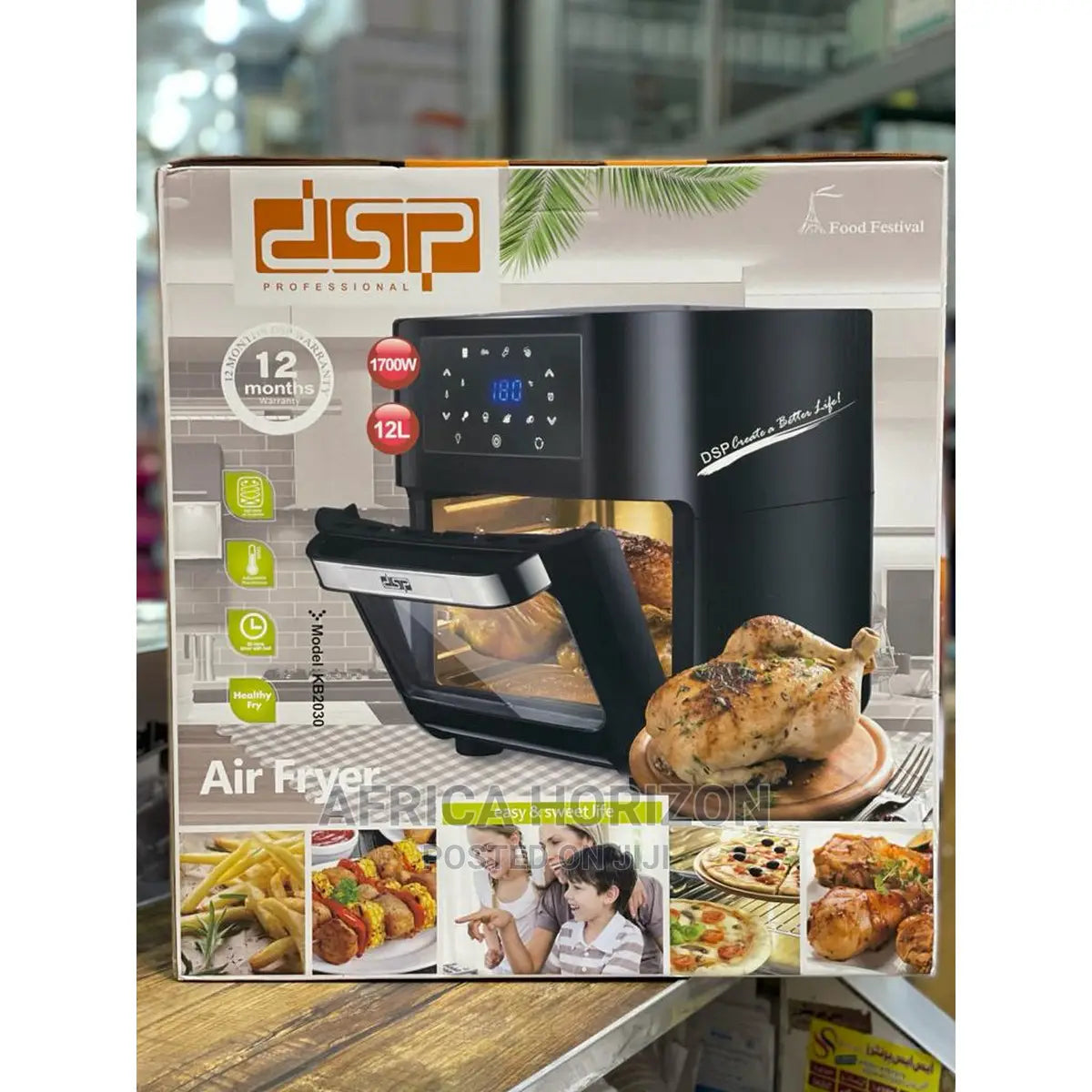 DSP KB2030 Digital 12L Large Size Air Fryer With Rotissire Grill