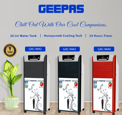 Geepas GAC 9442/43/44 AC Cum Tower Air Cooler With Remote & LED Screen Control