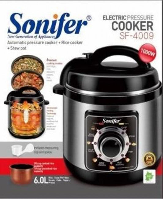 Sonifer All-In-1 Electric Pressure Cooker 6L Capacity Meat Timing Control and Heat Preservation SF-4009