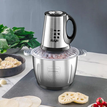 RAF Multi Functions Meat Chopper 2L Steel Bowl - 1000W | Food Processor 5 In 1 | R.7034