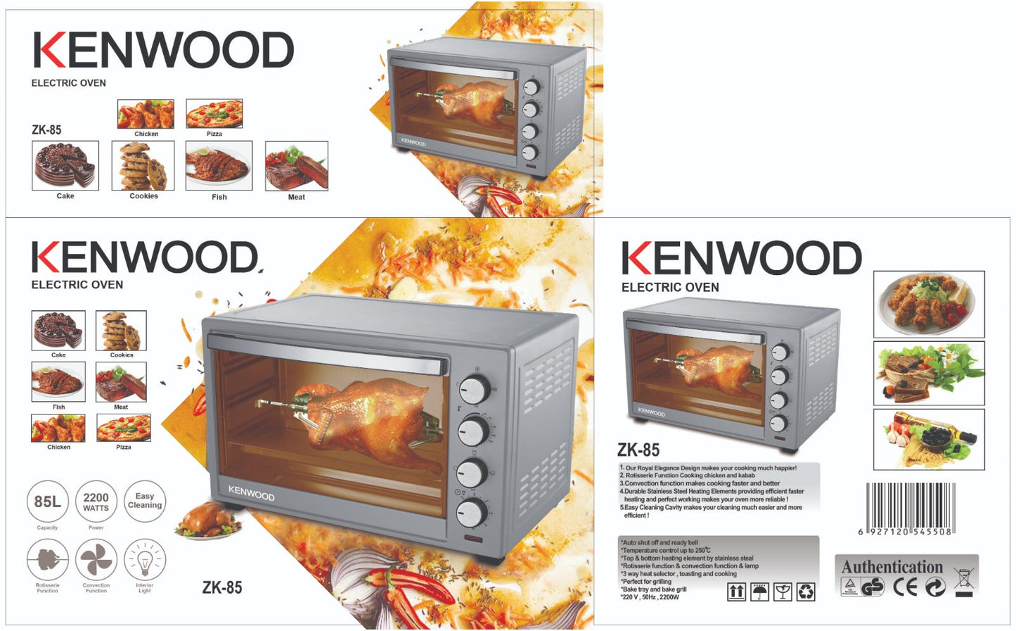 Kenwood 85L Electric Baking Oven With Rotisserie Grill & Convection Fan ( ZK-85 )