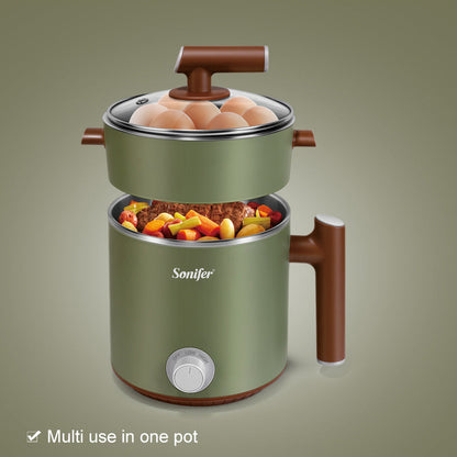Sonifer Electric Cooker SF-1505 Mini Kitchen Appliances 1.2L Stainless Steel Cooker