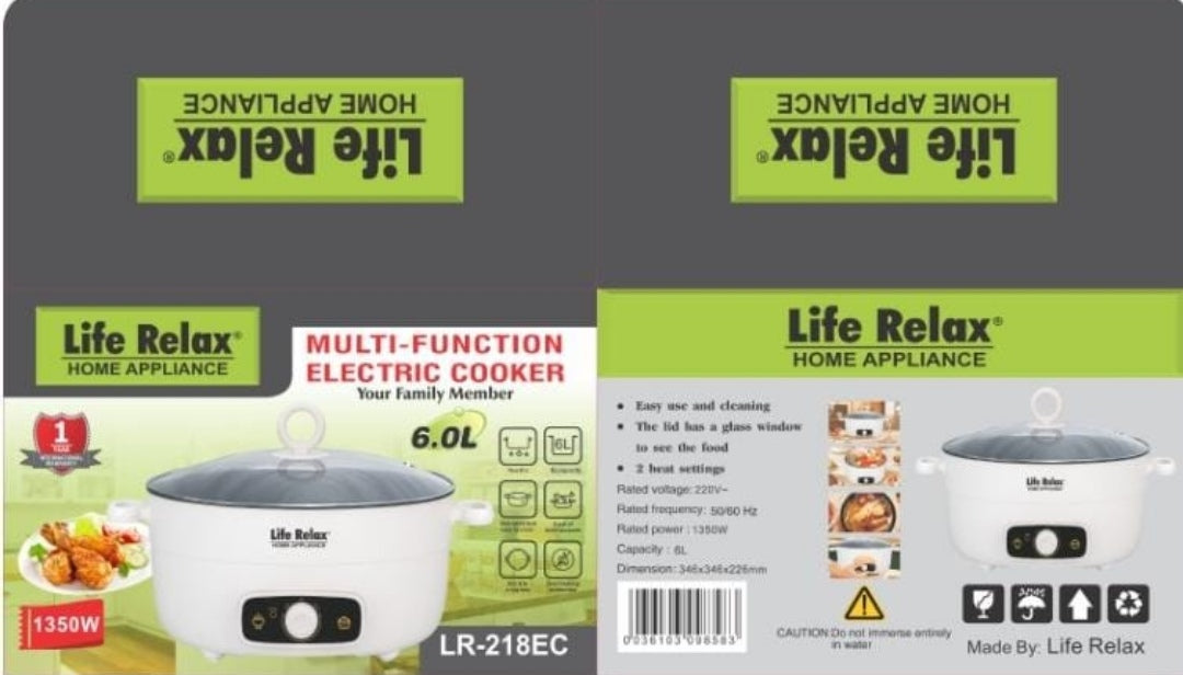 Imported German All In One Electric Multi-Function Cooker 6 Liter ( LR-218EC )