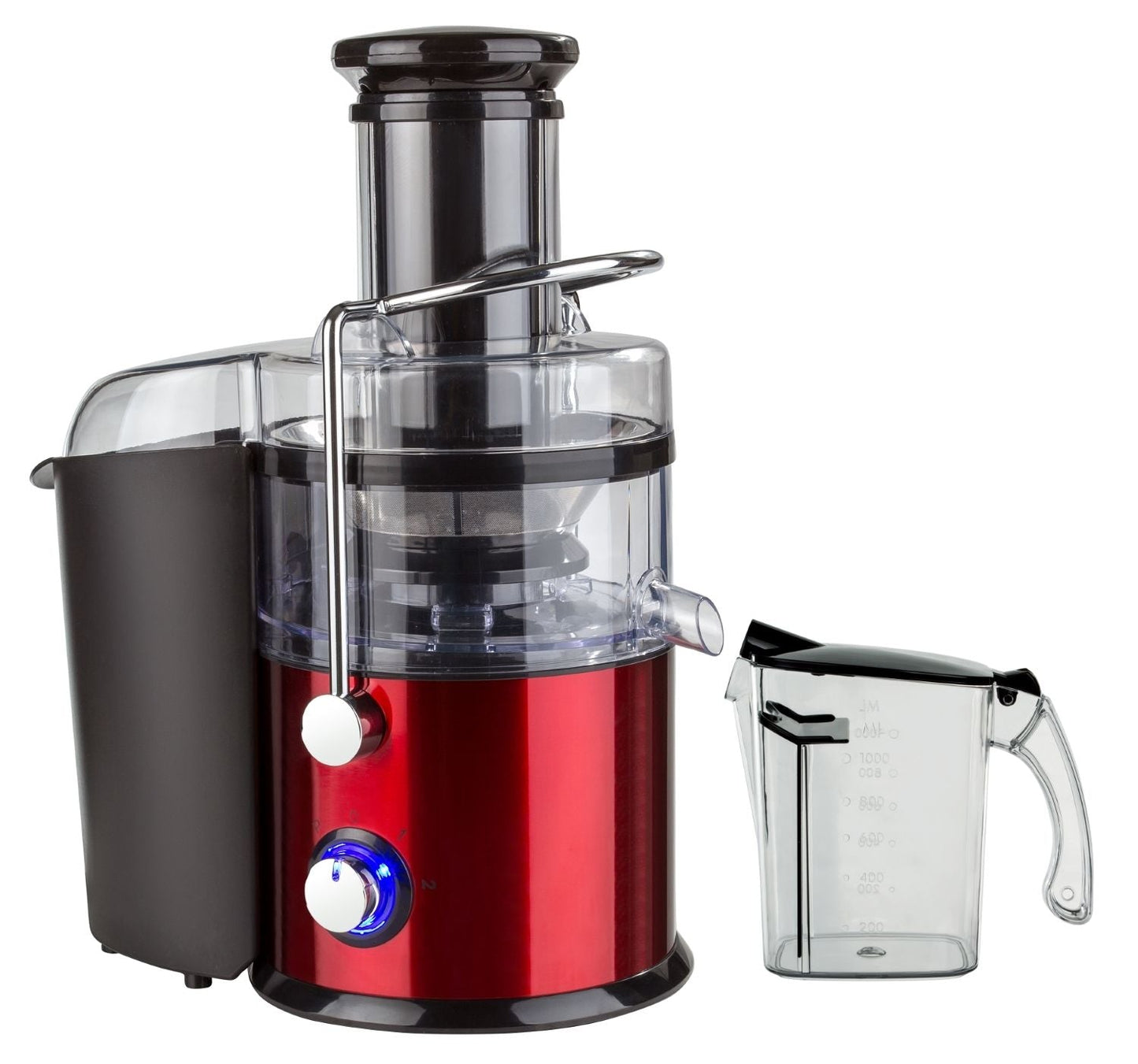 Geepas GJE5437 Centrifugal Juicer | 800W Juicer Machine | Juice Extractor With 75MM Wide Mouth For Whole Fruit And Vegetable | 2 Speed, Stainless Steel Body, Non-Slip Feet | 2 Year Warranty