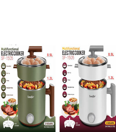 Sonifer Electric Cooker SF-1505 Mini Kitchen Appliances 1.2L Stainless Steel Cooker