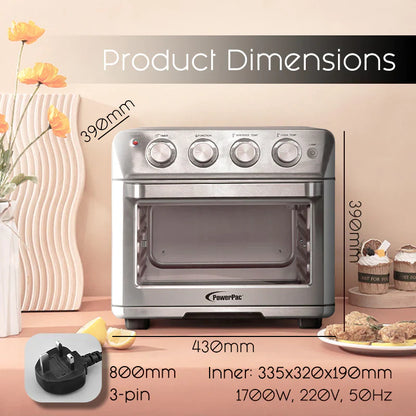 Angeleno 25 Liter Full Size Electric Air Fryer & Baking Oven