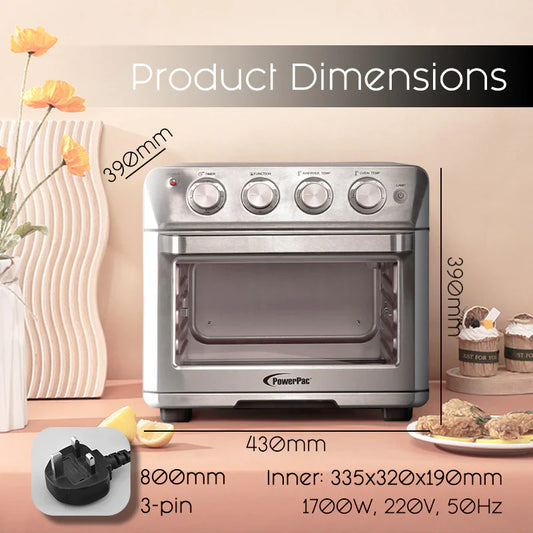 Angeleno 25 Liter Full Size Electric Air Fryer & Baking Oven