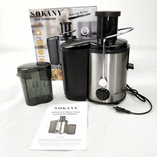 SOKANY SK-4000, 800 Watt 2 Speed Stainless Steel Juice Extractor With Over Heat Protection