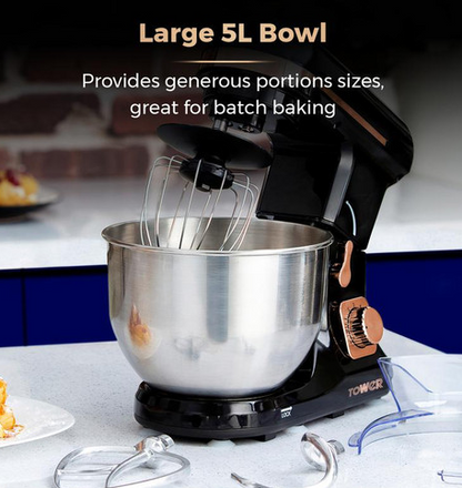 Tower Rose Gold Stand Mixer 5Liter - Rose Gold 1000W