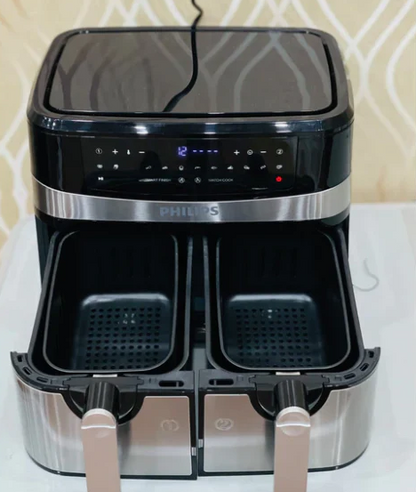 Imported Philips Dual Zone Air Fryer 12L Capacity Airfryer, 16-in-1 Air fryer 90% Less fat with Rapid Air Technology