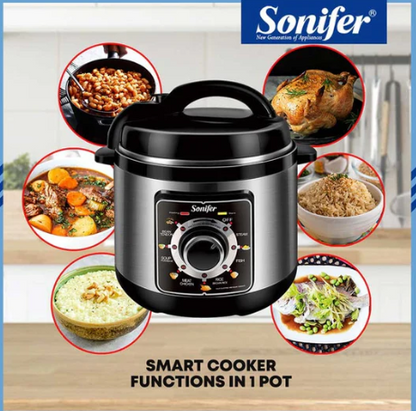 Imported SONIFER 6L Multifunctional Pressure Cooker Non-stick Smart Household Steamed Rice & Soup Pot