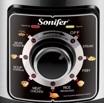 Imported SONIFER 6L Multifunctional Pressure Cooker Non-stick Smart Household Steamed Rice & Soup Pot