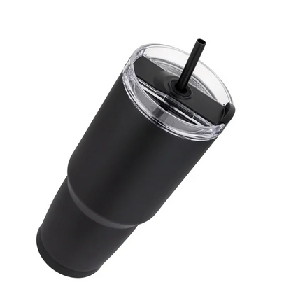 Imported Stainless Steel Tumbler, 2 in 1 Function Lid, Black Color