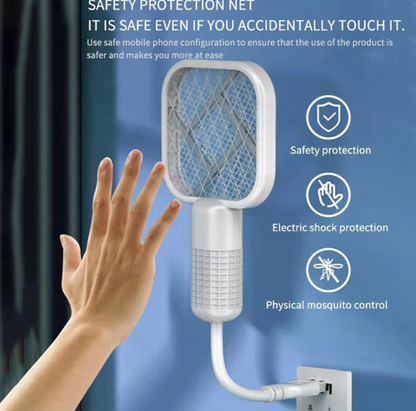 Imported Mini USB Electric Mosquito Swatter with UV Light – Rechargeable Fly Bug Zapper for Home, Office, and Outdoor
