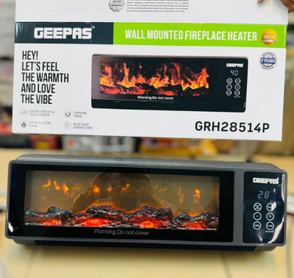 Geepas Wall Mounted Fireplace Heater With Remote Control GRH28514P