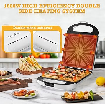 Professional 3-in-1 Electric Sandwich Maker | Grill, Panini & Waffle Maker Pakistan