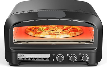 DUVEL OUTDOORS Indoor Pizza Oven, 20 Liter Electric Oven with 6 Modes, Heats up to 400 Degrees Centigrade, Pizza Kitchen with Flip Top Design for Home Kitchen, Restaurants