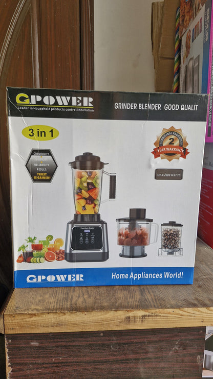Original German 3 In 1 Commercial Blender Grinder & Meat Chopper 3L 2000W 2 Year Warranty