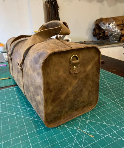 Handmade Leather Duffle Bag, Gym Bag, Vacation Duffel Bag, Travel Bag