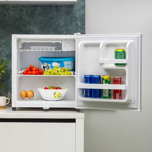 Geepas 60L Single Door Refrigerator - Portable Low Noise Separate Chiller Compartment, Compact