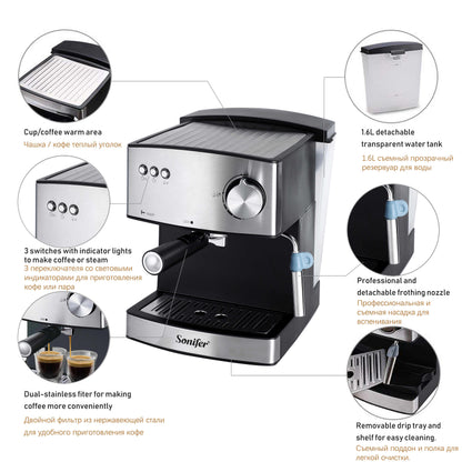 Sonifer Coffee Equipment Cappuccino Espresso Coffee Machine Maker SF-3528