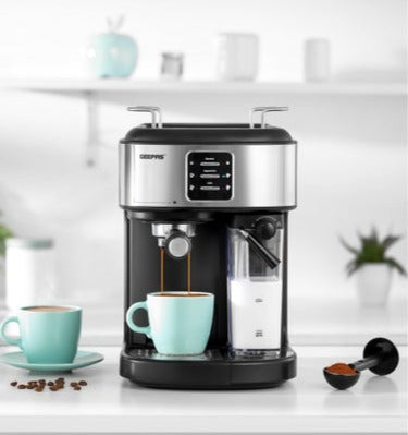 GEEPAS Espresso and Cappuccino Coffee Machine, Equipped with 20 Bar High Pressure Pump and Powerful Steam System 1.5 L 1250 W GCM1215SA