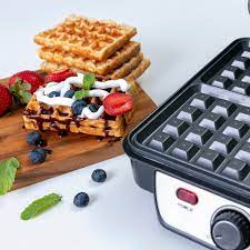 Geepas GWM5417 Electric Waffle Maker 1100W- 4 Slice Non-Stick Electric Belgian Waffle Maker with Adjustable Temperature Control