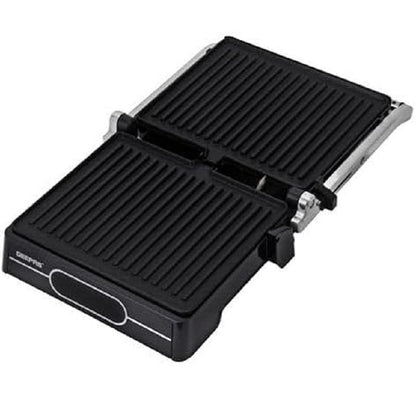 Geepas GGM36557 Stainless Steel Grill Maker, Panini Maker Open Flat Up To 180° | Digital Timer & Temperature Control