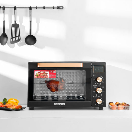 Digital Multifunction Oven, Rotisserie & Convection, GO34056 | 60min Timer With Bell Ring | Inside Lamp | Temperature Control | 45L Oven With 7 Stages Of Function Switch Selector