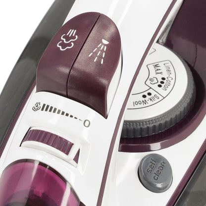 Ceramic Steam Iron, Temperature Control, GSI24025 - Ceramic Sole Plate, Wet And Dry, Self-Cleaning Function, 3000W, Powerful Steam Burst, 400ml Water Tank