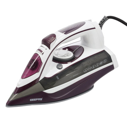 Ceramic Steam Iron, Temperature Control, GSI24025 - Ceramic Sole Plate, Wet And Dry, Self-Cleaning Function, 3000W, Powerful Steam Burst, 400ml Water Tank