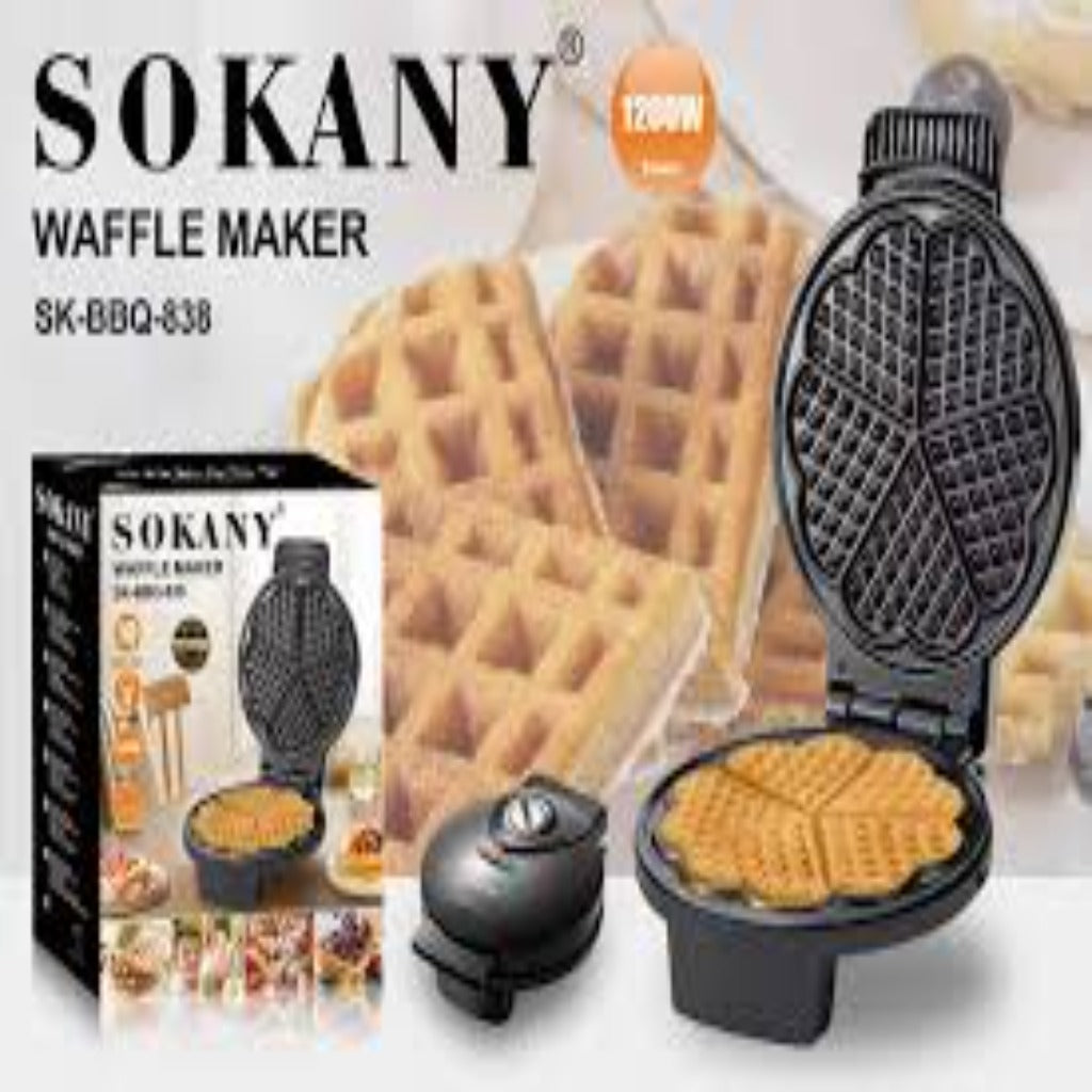Sokany New Design Heart Shaped Mini Electric Family Egg Waffle Breakfast Maker SK-BBQ-838