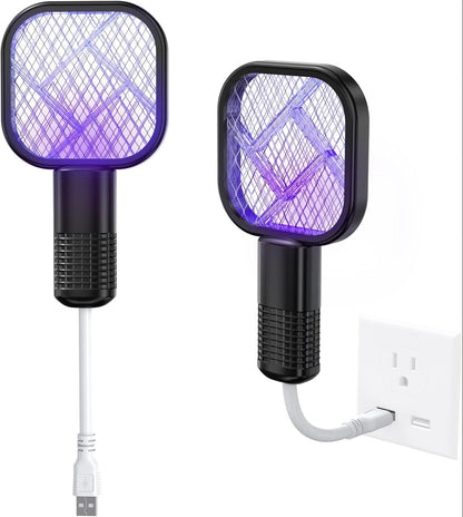 Imported Mini USB Electric Mosquito Swatter with UV Light – Rechargeable Fly Bug Zapper for Home, Office, and Outdoor